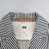 SCYE BASICS 5214-41557 コットン ヒッコリーストライプ ジャケット ホワイト ネイビー レディース サイベーシックス【中古】5-0405M∞