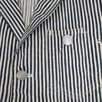 SCYE BASICS 5214-41557 コットン ヒッコリーストライプ ジャケット ホワイト ネイビー レディース サイベーシックス【中古】5-0405M∞