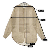 Yarmo スタンドカラー クレリックシャツ リネン 麻 イギリス製 長袖シャツ ベージュ レディース ヤーモ【中古】5-0405M∞