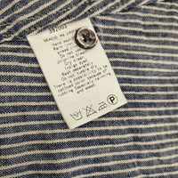 TRAVAIL MANUEL シャツコート ワンピース コットンリネン ストライプ コート ネイビー ホワイト レディース トラバイユマニュアル【中古】5-0405M∞