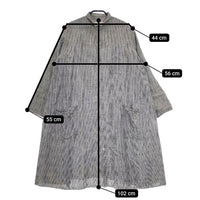TRAVAIL MANUEL シャツコート ワンピース コットンリネン ストライプ コート ネイビー ホワイト レディース トラバイユマニュアル【中古】5-0405M∞