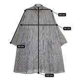 TRAVAIL MANUEL シャツコート ワンピース コットンリネン ストライプ コート ネイビー ホワイト レディース トラバイユマニュアル【中古】5-0405M∞