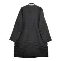 TRAVAIL MANUEL ノーカラーリネンコート 麻 コート チャコールグレー レディース トラバイユマニュアル【中古】5-0405M∞