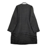 TRAVAIL MANUEL ノーカラーリネンコート 麻 コート チャコールグレー レディース トラバイユマニュアル【中古】5-0405M∞