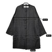 TRAVAIL MANUEL ノーカラーリネンコート 麻 コート チャコールグレー レディース トラバイユマニュアル【中古】5-0405M∞