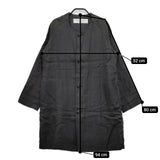 TRAVAIL MANUEL ノーカラーリネンコート 麻 コート チャコールグレー レディース トラバイユマニュアル【中古】5-0405M∞