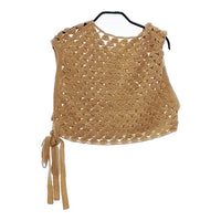 unfil hand-crochet cotton top コットン ノースリーブニット ONSP-UW107 ベスト ベージュ レディース アンフィル【中古】5-0326M∞