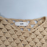 unfil hand-crochet cotton top コットン ノースリーブニット ONSP-UW107 ベスト ベージュ レディース アンフィル【中古】5-0326M∞