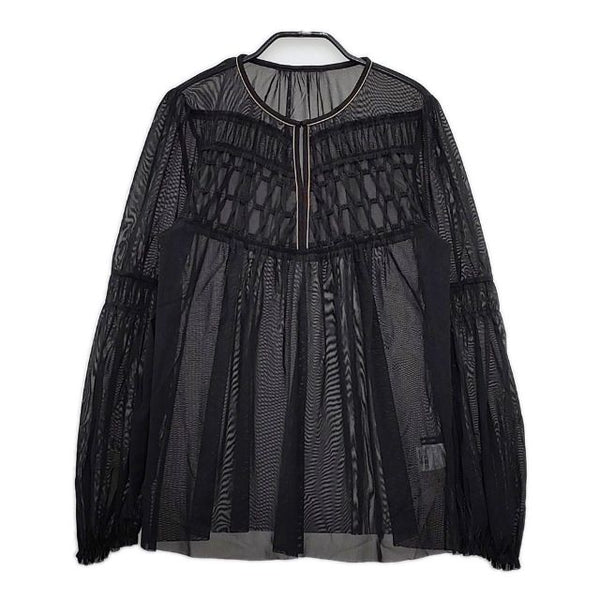 VIVIENNE TAM パワーネット シースルー ブラウス シャツ ブラック レディース ヴィヴィアンタム【中古】5-0326M∞