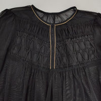 VIVIENNE TAM パワーネット シースルー ブラウス シャツ ブラック レディース ヴィヴィアンタム【中古】5-0326M∞