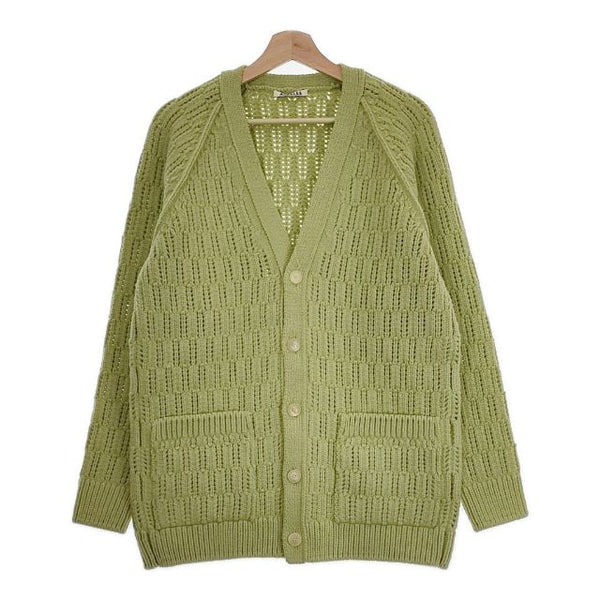 AURALEE 新品 WOOL CORD RIB KNIT CARDIGAN 定価66000円 1 A23AC02CR カーディガン 23AW ライトグリーン レディース オーラリー【中古】4-1003T♪