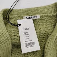 AURALEE 新品 WOOL CORD RIB KNIT CARDIGAN 定価66000円 1 A23AC02CR カーディガン 23AW ライトグリーン レディース オーラリー【中古】4-1003T♪