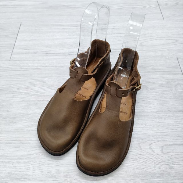 AURORA SHOES 新品 WEST INDIAN ウエストインディアン Tストラップ 定価33000円 サイズ6C レザーシューズ シューズ・靴 ブラウン レディース オーロラシューズ【中古】4-0912G◎