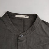 evam eva リネン バンドカラー チュニック E211T013 ワンピース チャコールグレー レディース エヴァムエヴァ【中古】5-0405M∞