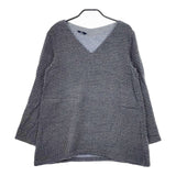 45R/45rpm ガーゼ チェック コットン プルオーバー ブラウス シャツ ネイビー グレー レディース フォーティーファイブアールピーエム【中古】5-0405M∞