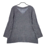 45R/45rpm ガーゼ チェック コットン プルオーバー ブラウス シャツ ネイビー グレー レディース フォーティーファイブアールピーエム【中古】5-0405M∞