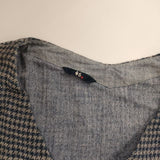 45R/45rpm ガーゼ チェック コットン プルオーバー ブラウス シャツ ネイビー グレー レディース フォーティーファイブアールピーエム【中古】5-0405M∞