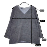 45R/45rpm ガーゼ チェック コットン プルオーバー ブラウス シャツ ネイビー グレー レディース フォーティーファイブアールピーエム【中古】5-0405M∞