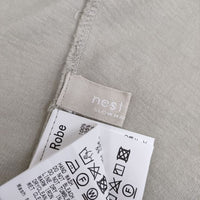 nest Robe 01202-1085-1 度詰天竺パフプルオーバー 製品染め 半袖Ｔシャツ カットソー カーキ系 レディース ネストローブ【中古】5-0724S∞