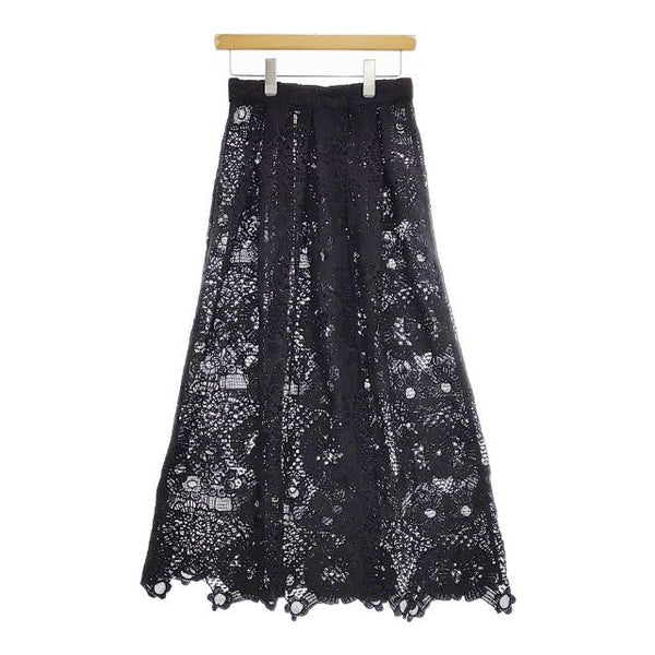 LUANA レース巻きスカート ラップスカート  ロングスカート 18SS ブラック レディース ルアナ【中古】5-0405M∞