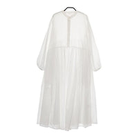 BEARDSLEY 新品 ギャザーワンピース 定価22000円 BEZ1022209A0007 コットン ハーフボタン ワンピース ホワイト レディース ビアズリー【中古】5-0326M∞