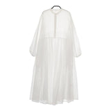 BEARDSLEY 新品 ギャザーワンピース 定価22000円 BEZ1022209A0007 コットン ハーフボタン ワンピース ホワイト レディース ビアズリー【中古】5-0326M∞