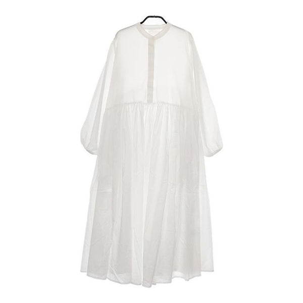 BEARDSLEY 新品 ギャザーワンピース 定価22000円 BEZ1022209A0007 コットン ハーフボタン ワンピース ホワイト レディース ビアズリー【中古】5-0326M∞