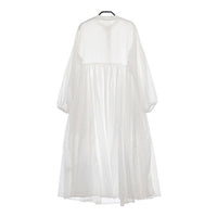 BEARDSLEY 新品 ギャザーワンピース 定価22000円 BEZ1022209A0007 コットン ハーフボタン ワンピース ホワイト レディース ビアズリー【中古】5-0326M∞