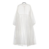 BEARDSLEY 新品 ギャザーワンピース 定価22000円 BEZ1022209A0007 コットン ハーフボタン ワンピース ホワイト レディース ビアズリー【中古】5-0326M∞