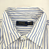 POLO RALPH LAUREN ストライプ サイズ00 長袖シャツ ホワイト ライトブルー レディース ポロ・ラルフローレン【中古】4-1022M♪