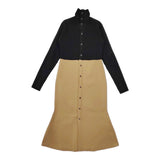 Spick and Span Noble カラーブロックニットワンピース リブ ハイネック 21040240513030 ワンピース ブラック ベージュ レディース スピック＆スパン ノーブル【中古】5-0225M△