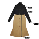 Spick and Span Noble カラーブロックニットワンピース リブ ハイネック 21040240513030 ワンピース ブラック ベージュ レディース スピック＆スパン ノーブル【中古】5-0225M△