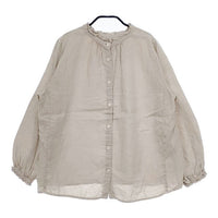 nest Robe 01175-1112-12 リネンスタンドフリルブラウス 製品染め ブラウス シャツ ベージュ レディース ネストローブ【中古】5-0402M∞