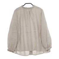 nest Robe 01175-1112-12 リネンスタンドフリルブラウス 製品染め ブラウス シャツ ベージュ レディース ネストローブ【中古】5-0402M∞