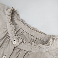 nest Robe 01175-1112-12 リネンスタンドフリルブラウス 製品染め ブラウス シャツ ベージュ レディース ネストローブ【中古】5-0402M∞