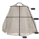 nest Robe 01175-1112-12 リネンスタンドフリルブラウス 製品染め ブラウス シャツ ベージュ レディース ネストローブ【中古】5-0402M∞