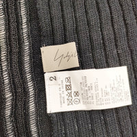 Yohji Yamamoto BROAD STITCH PLATING DIAGONAL ASYMMETRIC FS-K21-989-2-02 サイズ2 ニット ブラック レディース ヨウジヤマモト【中古】5-0207M◎