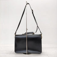 GLENROYAL SATCHEL BAG WITH D-RING レザー 革 ショルダーバッグ ブラック レディース グレンロイヤル【中古】4-0918G◎