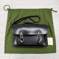 GLENROYAL SATCHEL BAG WITH D-RING レザー 革 ショルダーバッグ ブラック レディース グレンロイヤル【中古】4-0918G◎