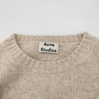 ACNE STUDIOS SAMARA WOOL PAW17 クルーネック ウールセーター サイズXS ニット ベージュ レディース アクネストゥディオズ【中古】4-0927T♪