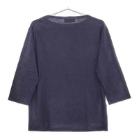 SAINT JAMES T4 無地 ボートネック 長袖Ｔシャツ カットソー ロンＴ ネイビー レディース セントジェームス【中古】5-0305M♪