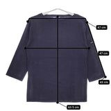 SAINT JAMES T4 無地 ボートネック 長袖Ｔシャツ カットソー ロンＴ ネイビー レディース セントジェームス【中古】5-0305M♪