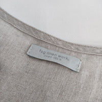 fog linen work リリー フレンチスリーブナイトシャツ 定価15290円 リネン ワンピース ベージュ レディース フォグリネンワーク【中古】5-0724S∞