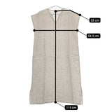 fog linen work リリー フレンチスリーブナイトシャツ 定価15920円 リトアニアリネン ワンピース ベージュ レディース フォグリネンワーク【中古】5-0724S∞