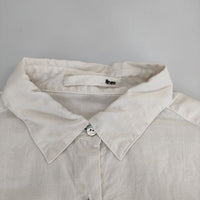 evam eva linen shirts E141T055 リネン 長袖シャツ キナリ ベージュ レディース エヴァムエヴァ【中古】5-0402M∞
