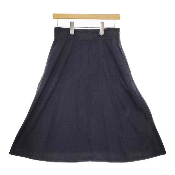 MARGARET HOWELL 578-9232011 サイズ2 GLAZED COTTON CUPRA スカート ダークネイビー レディース マーガレットハウエル【中古】5-0305M♪