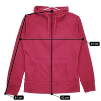 NIKE DRI-FIT サイズM ジップアップ スウェット パーカー レッド レディース ナイキ【中古】5-0305M♪