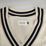 CAL O LINE チルデンベスト TILDEN VES ノースリーブニット コットン ベスト 23SS アイボリー ユニセックス キャルオーライン【中古】5-0424M∞