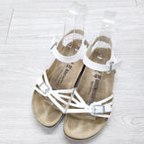 BIRKENSTOCK BALI バリ 37サイズ 24cm ナロー幅 アンクルベルト サンダル ホワイト ベージュ レディース ビルケンシュトック【中古】4-0912S◎