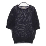 MARGARET HOWELL 578-7162002 リネンコットン 半袖 サイズ2 ニット ネイビー レディース マーガレットハウエル【中古】5-0321M△